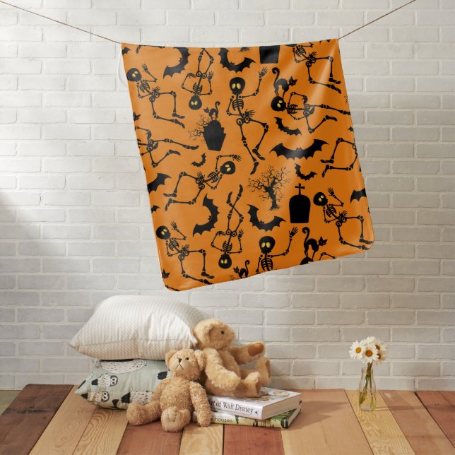 Halloween Skeletons Macabre Dance Baby Blanket (In Situ)