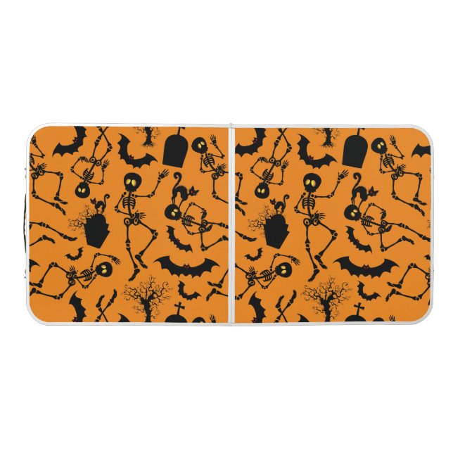 Halloween Skeletons Macabre Dance Beer Pong Table (Top)