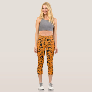 Halloween Skeletons Macabre Dance Capri Leggings