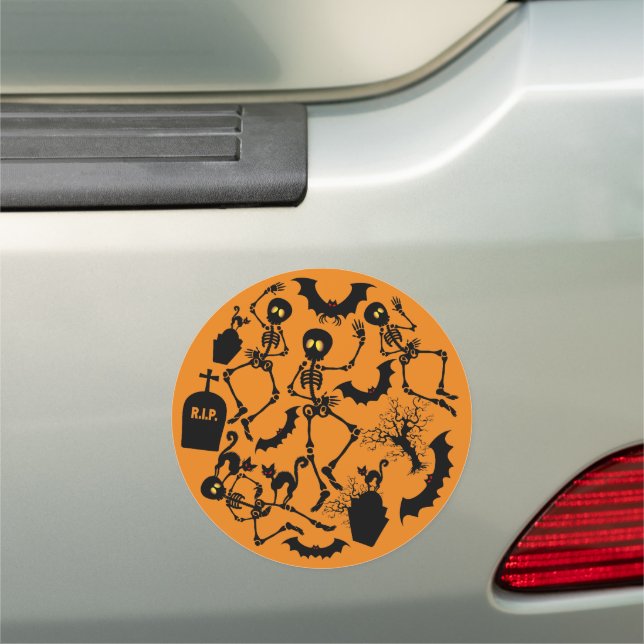Halloween Skeletons Macabre Dance Car Magnet (In Situ)