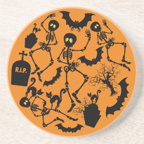 Halloween Skeletons Macabre Dance Coaster