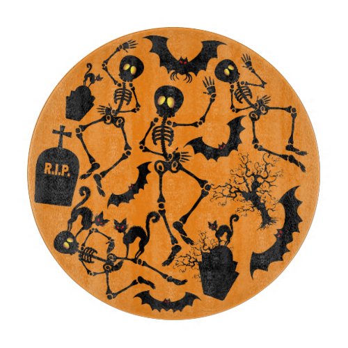 Halloween Skeletons Macabre Dance Cutting Board