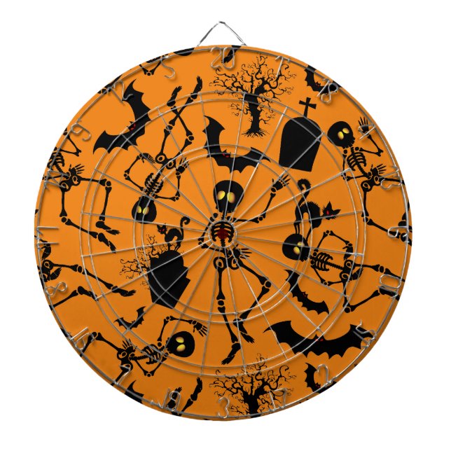 Halloween Skeletons Macabre Dance Dart Board (Front)
