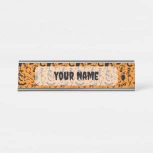 Halloween Skeletons Macabre Dance Desk Name Plate