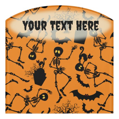 Halloween Skeletons Macabre Dance Door Sign