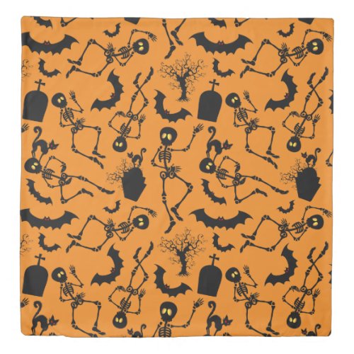 Halloween Skeletons Macabre Dance Duvet Cover