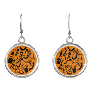 Halloween Skeletons Macabre Dance Earrings