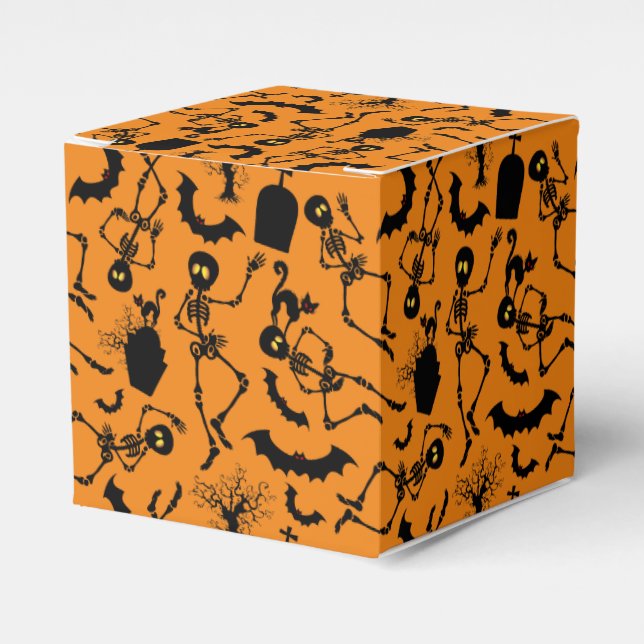 Halloween Skeletons Macabre Dance Favor Boxes (Front Side)