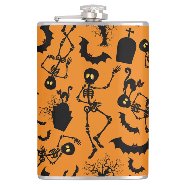 Halloween Skeletons Macabre Dance Flask (Front)