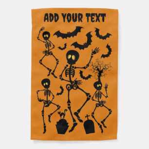 Halloween Skeletons Macabre Dance Garden Flag