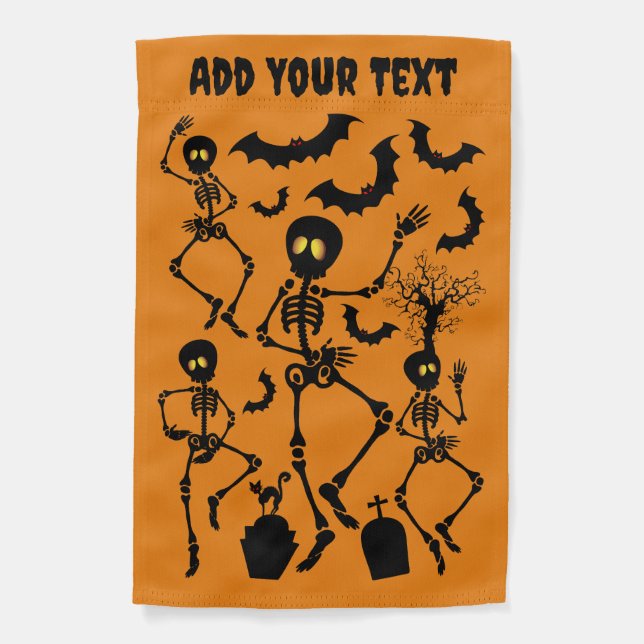 Halloween Skeletons Macabre Dance Garden Flag (Front)