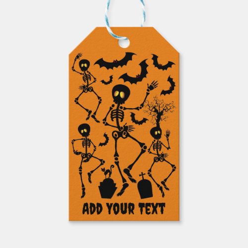 Halloween Skeletons Macabre Dance Gift Tags