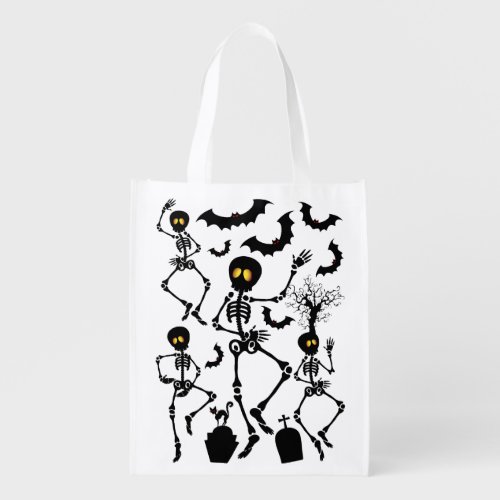 Halloween Skeletons Macabre Dance Grocery Bag