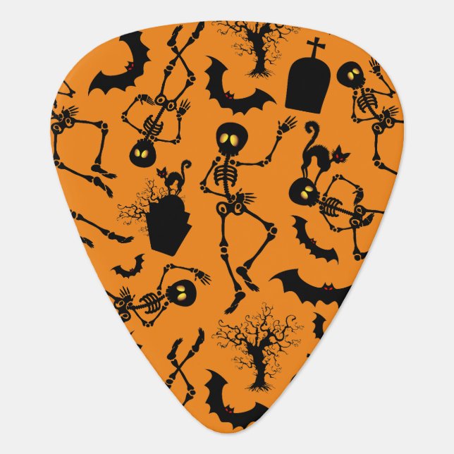 Halloween Skeletons Macabre Dance Guitar Pick (Front)