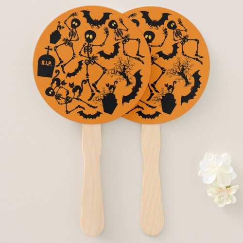 Halloween Skeletons Macabre Dance Hand Fan