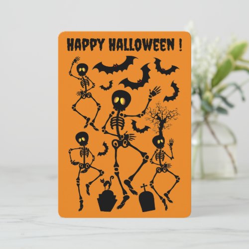 Halloween Skeletons Macabre Dance Invitation