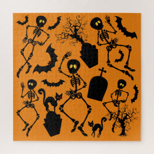 Halloween Skeletons Macabre Dance Jigsaw Puzzle