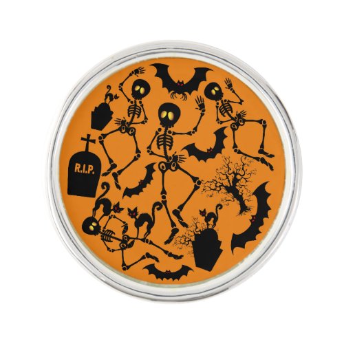 Halloween Skeletons Macabre Dance Lapel Pin