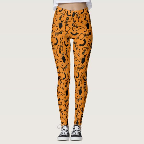 Halloween Skeletons Macabre Dance Leggings