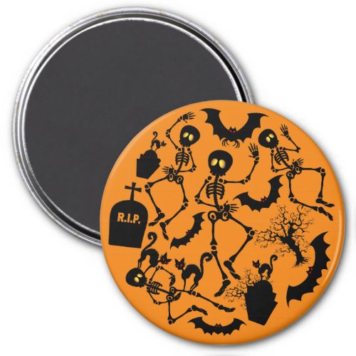 Halloween Skeletons Macabre Dance Magnet