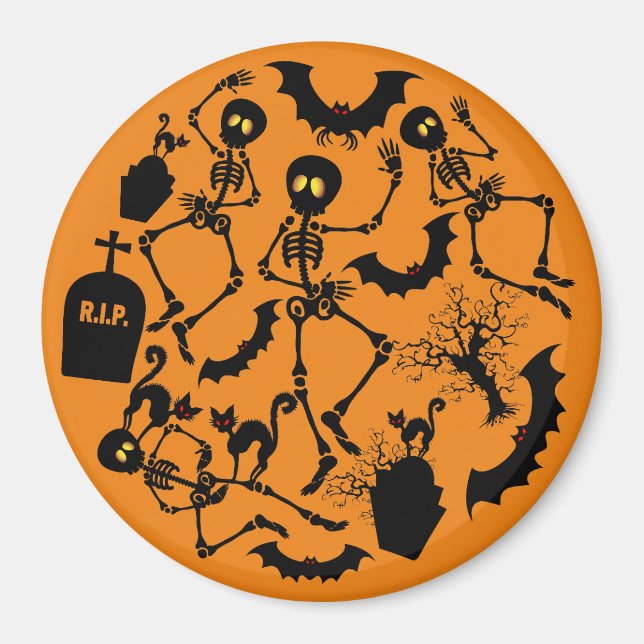 Halloween Skeletons Macabre Dance Magnet (Front)