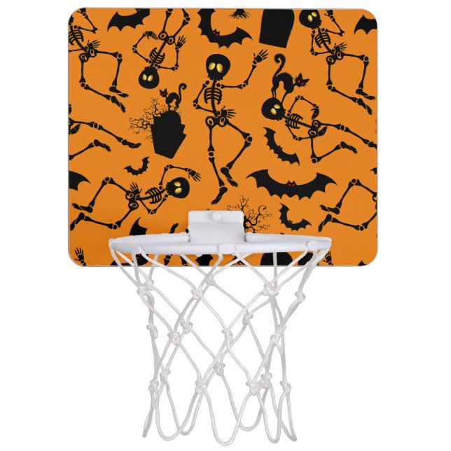 Halloween Skeletons Macabre Dance Mini Basketball Hoop (Front)