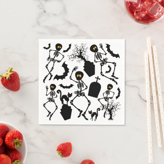 Halloween Skeletons Macabre Dance Napkins (Insitu)