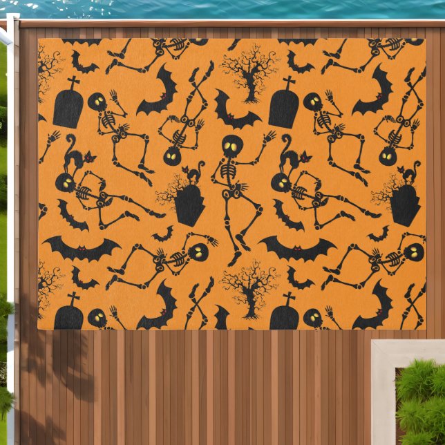 Halloween Skeletons Macabre Dance Outdoor Rug (Insitu (Outdoor 1))