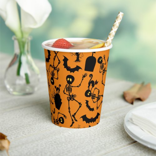 Halloween Skeletons Macabre Dance Paper Cups