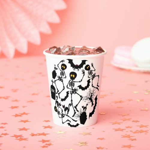 Halloween Skeletons Macabre Dance Paper Cups