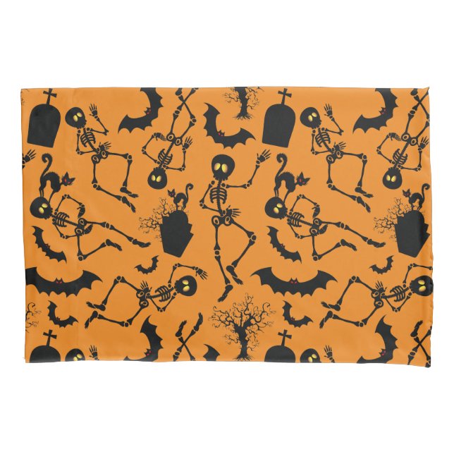 Halloween Skeletons Macabre Dance Pillow Case (Front)