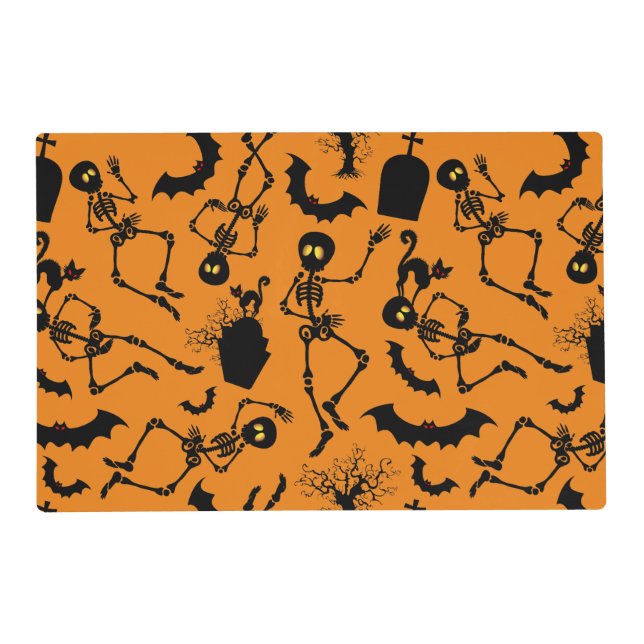 Halloween Skeletons Macabre Dance Placemat (Front)