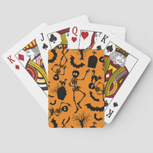 Halloween Skeletons Macabre Dance Poker Cards