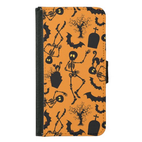 Halloween Skeletons Macabre Dance Samsung Galaxy S5 Wallet Case