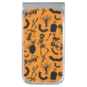 Halloween Skeletons Macabre Dance Silver Finish Money Clip