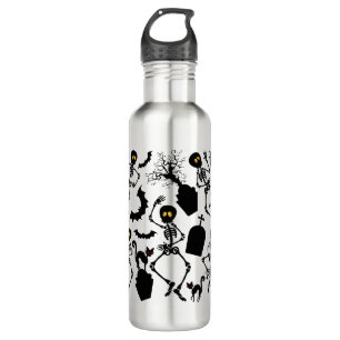 Halloween Skeletons Macabre Dance Stainless Steel Water Bottle