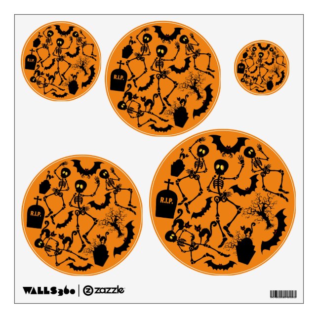 Halloween Skeletons Macabre Dance Wall Decal (Front)