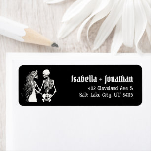 Halloween Skeletons Till Death Do Us Part Wedding Label