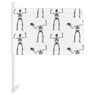 Halloween Skeletons, Trick Or Treat, Boo Car Flag