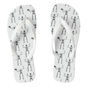 Halloween Skeletons, Trick Or Treat, Boo Flip Flops