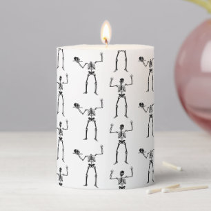 Halloween Skeletons, Trick Or Treat, Boo Pillar Candle
