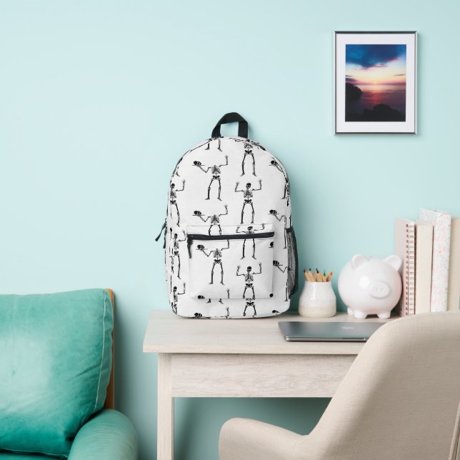 Halloween Skeletons, Trick Or Treat, Boo Printed Backpack (Insitu)