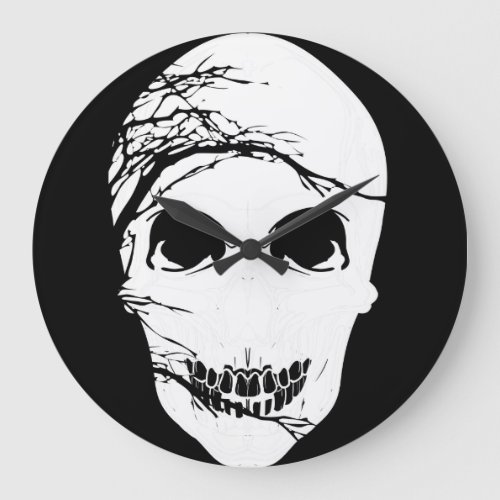 Halloween Skull 3 Large Clock