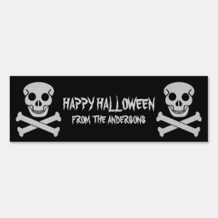Halloween Skull and Bones Garden Sign
