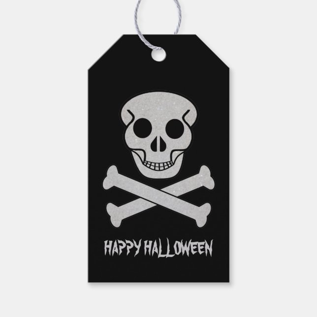 Halloween Skull and Bones Gift Tag (Front)