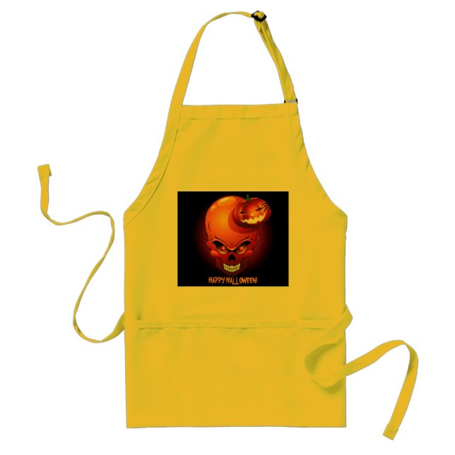 Halloween Skull and Pumpkin Apron (Front)