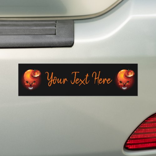 Halloween Skull and Pumpkin   Bumper Sticker