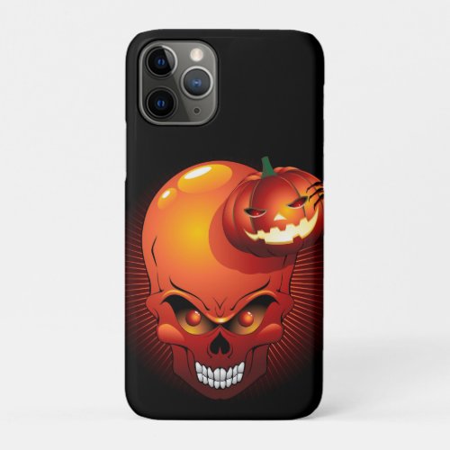 Halloween Skull and Pumpkin   iPhone 11 Pro Case