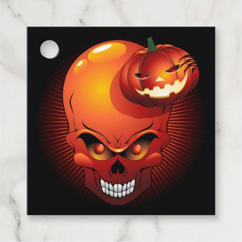Halloween Skull and Pumpkin   Favor Tags
