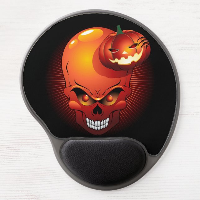 Halloween Skull and Pumpkin   Gel Mouse Pad (Front)